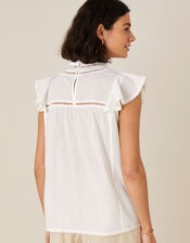 Lace Chest Top in Organic Cotton, Ivory (IVORY), large