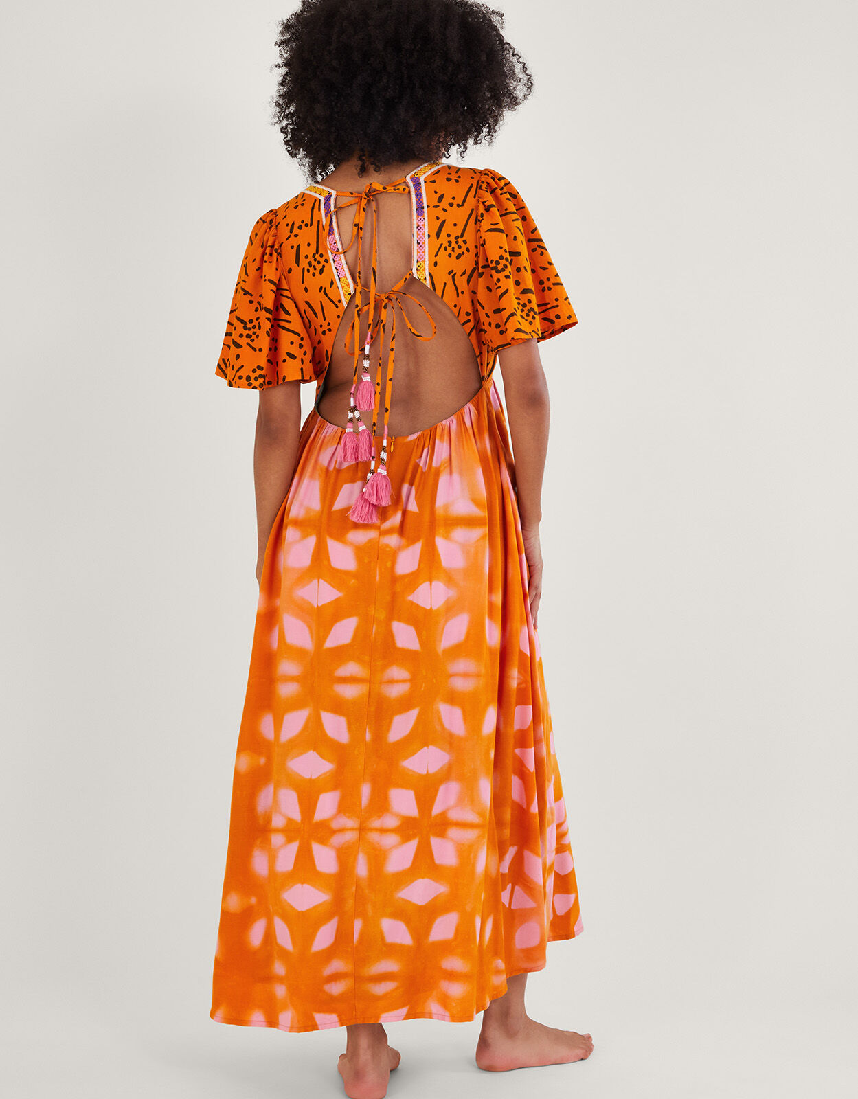 Monsoon orange maxi online dress