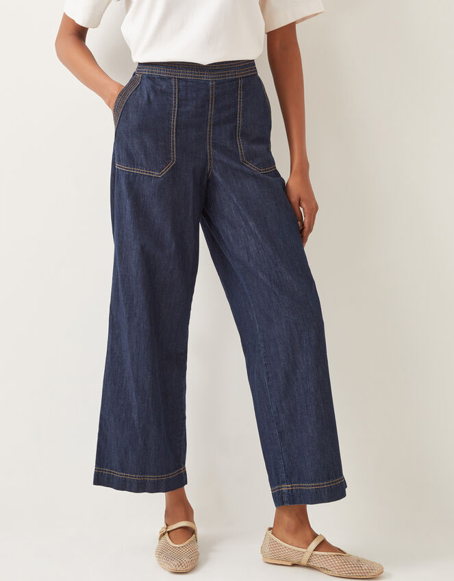 Harper Regular Wide Leg Jeans, Blue (INDIGO), large