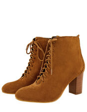 Lia Suede Lace-Up Ankle Boots, Tan (TAN), large