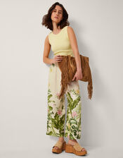 Fleur Floral Wide Leg Pants, Cream (CREAM), large