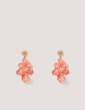 Floral Drop Stud Earrings, , large