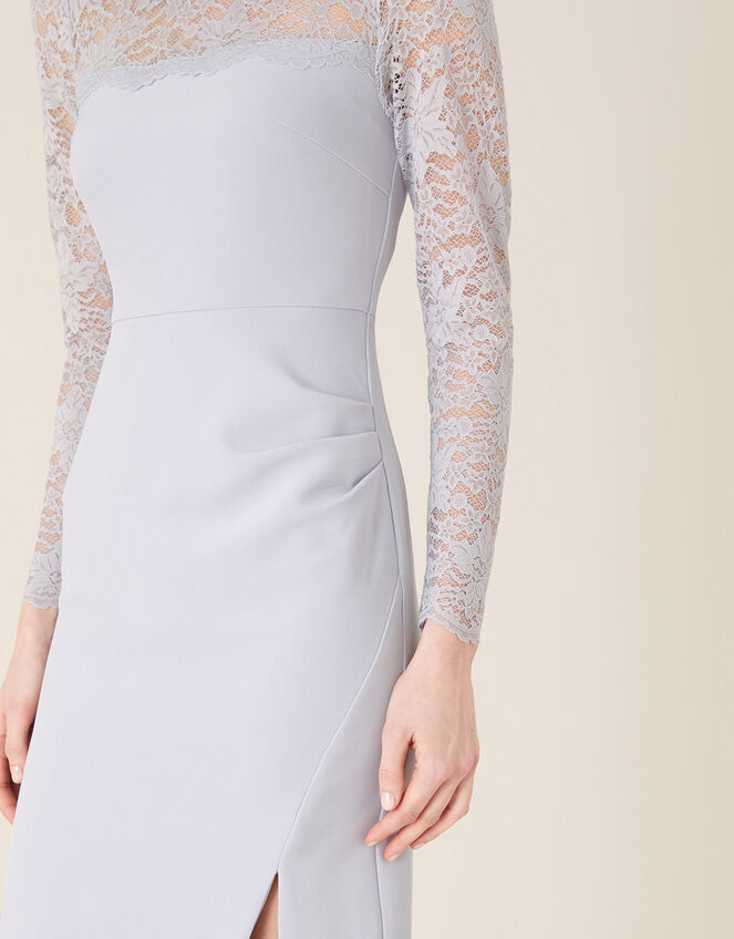 Carey Lace Panel Shift Dress, Grey (GREY), large