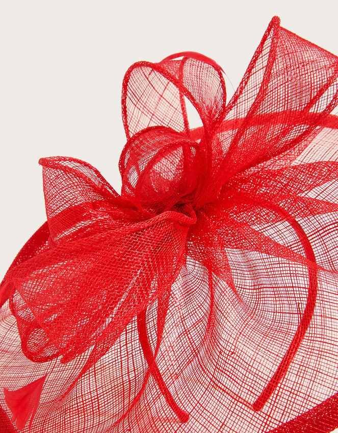 Bow Medium Disc Fascinator, Red (RED), large