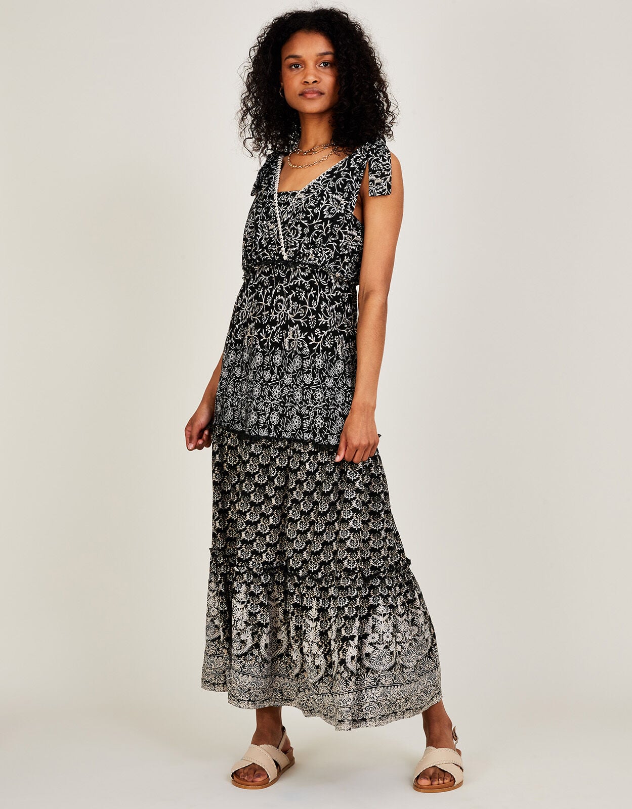 Stitch Detail Jersey Maxi Dress in 