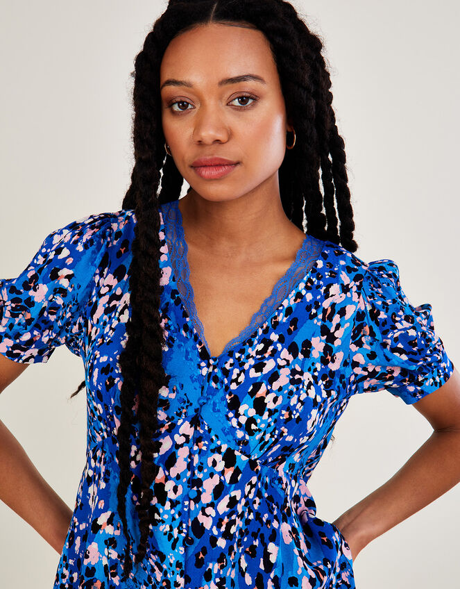 Dixie Print Top with LENZING™ ECOVERO™ , Teal (TEAL), large