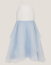 Peony Plain Organza Party Dress, Blue (PALE BLUE), large