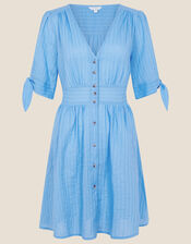 Dolly Dobby Stripe Short Dress, Blue (BLUE), large