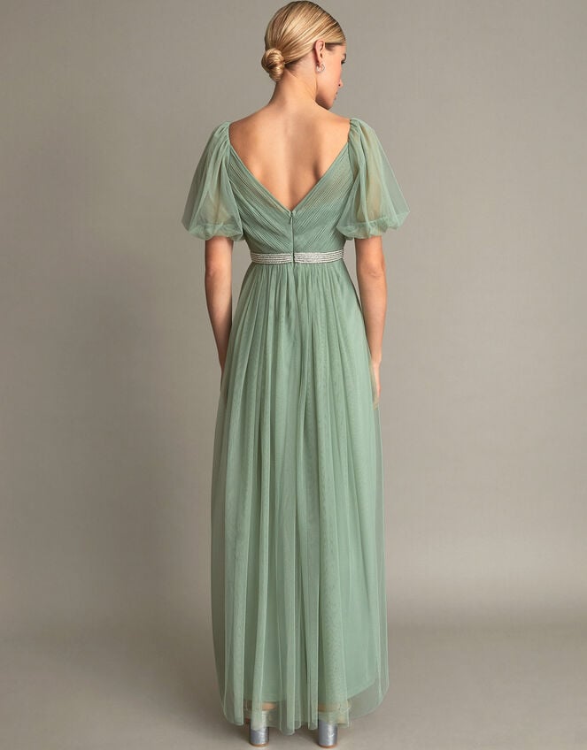 Meghan Mesh Maxi Dress, Green (GREEN), large