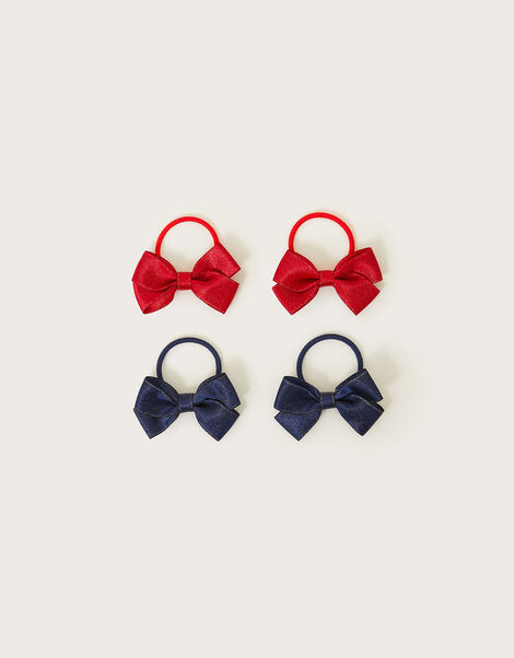 Mini School Bow Hair Bands 4 Pack, , large