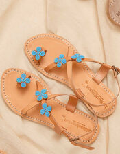 Laidback London Blyth Beaded Toe Loop Sandals, Blue (TURQUOISE), large