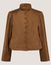 Lucia Faux Suede Jacket, Brown (BROWN), large