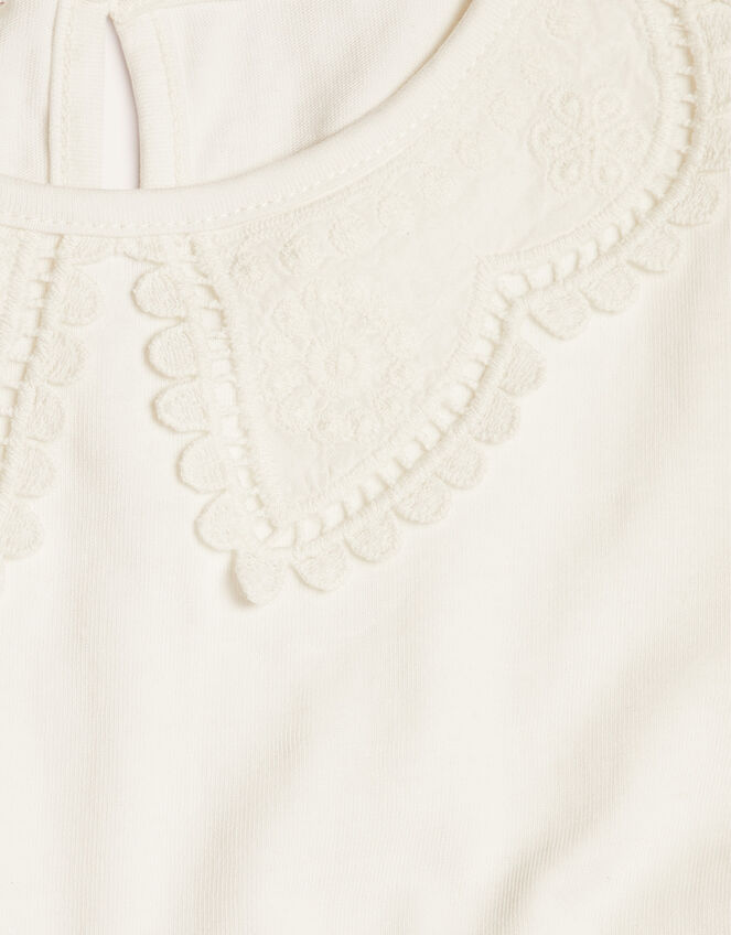 Lace Collar Long Sleeve Top, Ivory (IVORY), large