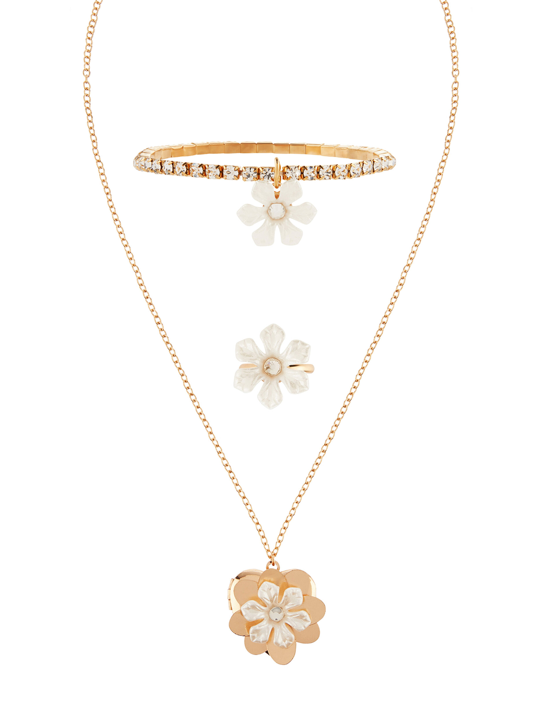 Daisy Locket, Bracelet and Ring Set, , large