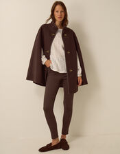 Leia Cape Coat, Brown (CHOCOLATE), large