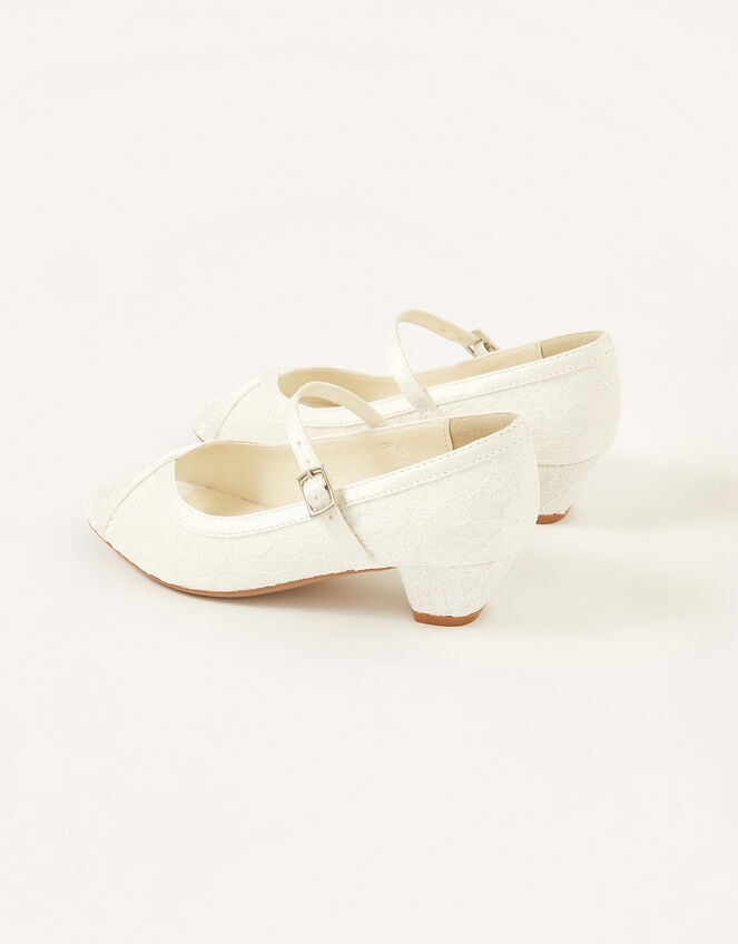 Peep Toe Lace Heels, Ivory (IVORY), large
