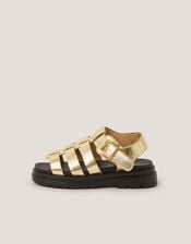 Chunky Platform Sandals, Gold (GOLD), large