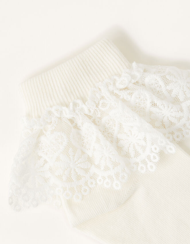 Heart Lace Socks, Ivory (IVORY), large