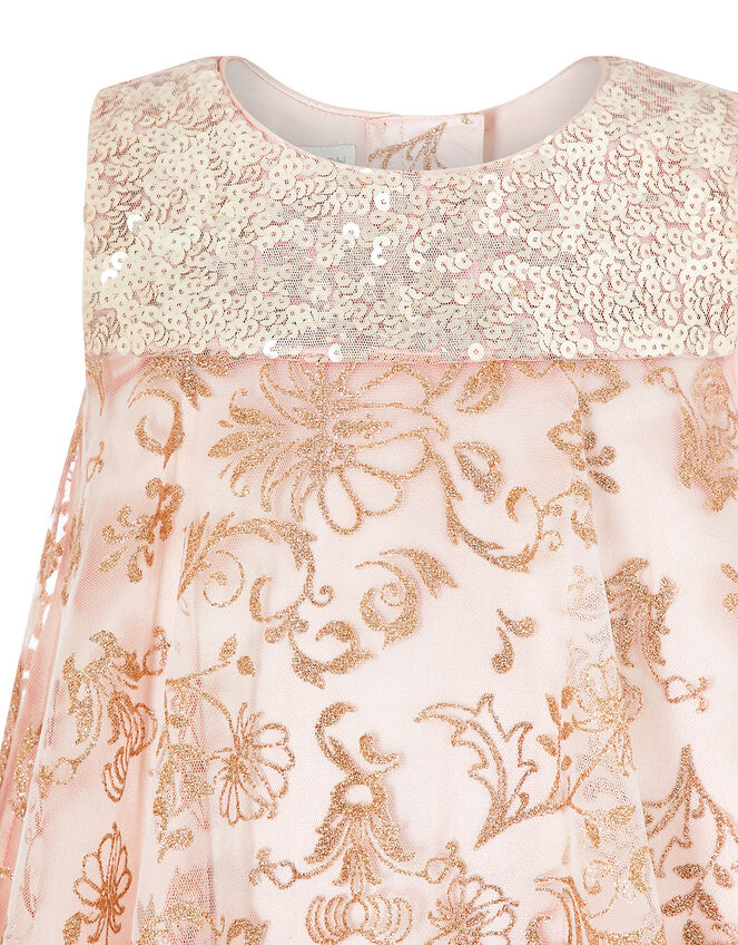 Baby Riona Glitter and Sequin Swing Dress, Pink (PINK), large