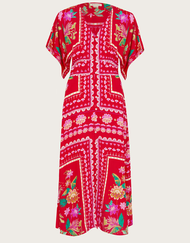 Sandie Floral Print Maxi Dress, Red (RED), large
