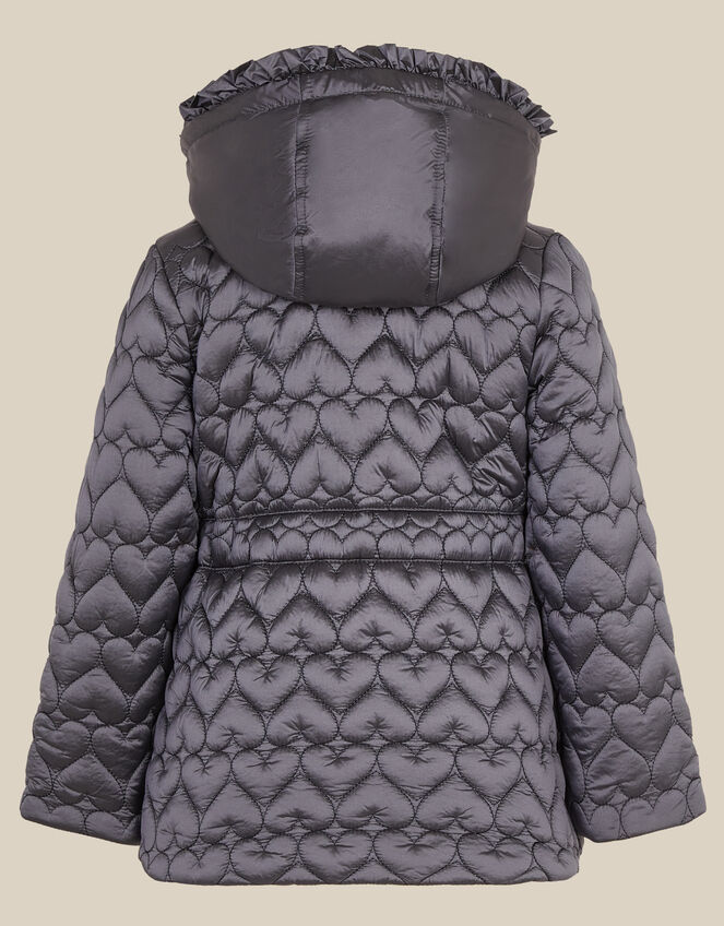 Heart Quilted Shower Resistant Coat, Blue (BLUE), large