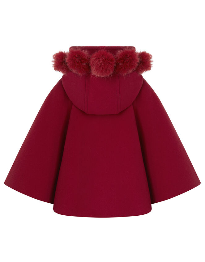 Baby Pom-Pom Cape, Red (RED), large