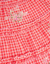 Sequin Butterfly Gingham Dress, Pink (PINK), large