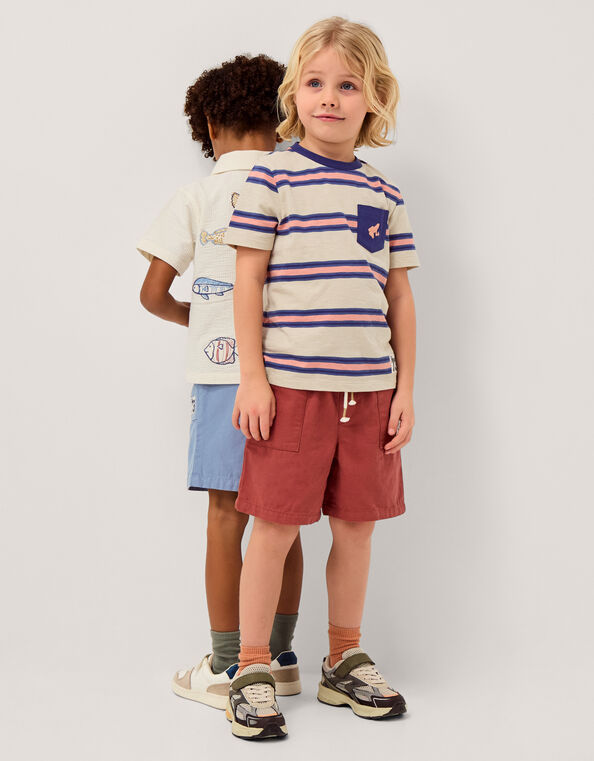 Embroidered Frog Stripe T-Shirt, Multi (MULTI), large