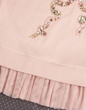 Sequin Bow Sweatshirt and Leggings Set, Pink (PINK), large