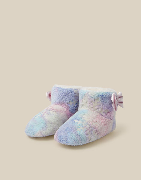 Fluffy Snowflake Boot Slippers, Multi (MULTI), large