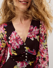 Kiri Floral Print Maxi Dress, Black (BLACK), large