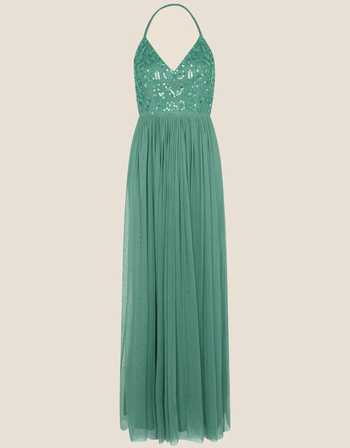 Amy Halter Neck Maxi Dress Green Evening Dresses Monsoon Global