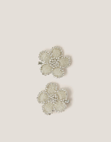 2-Pack Sparkle Flower Hair Clips, , large