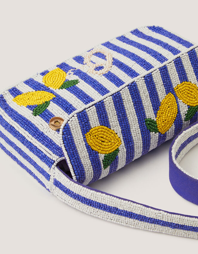 Lyra Lemon Beaded Bag, , large