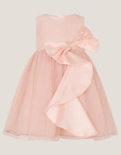 Baby Waterfall Bow Tulle Dress , Pink (PINK), large