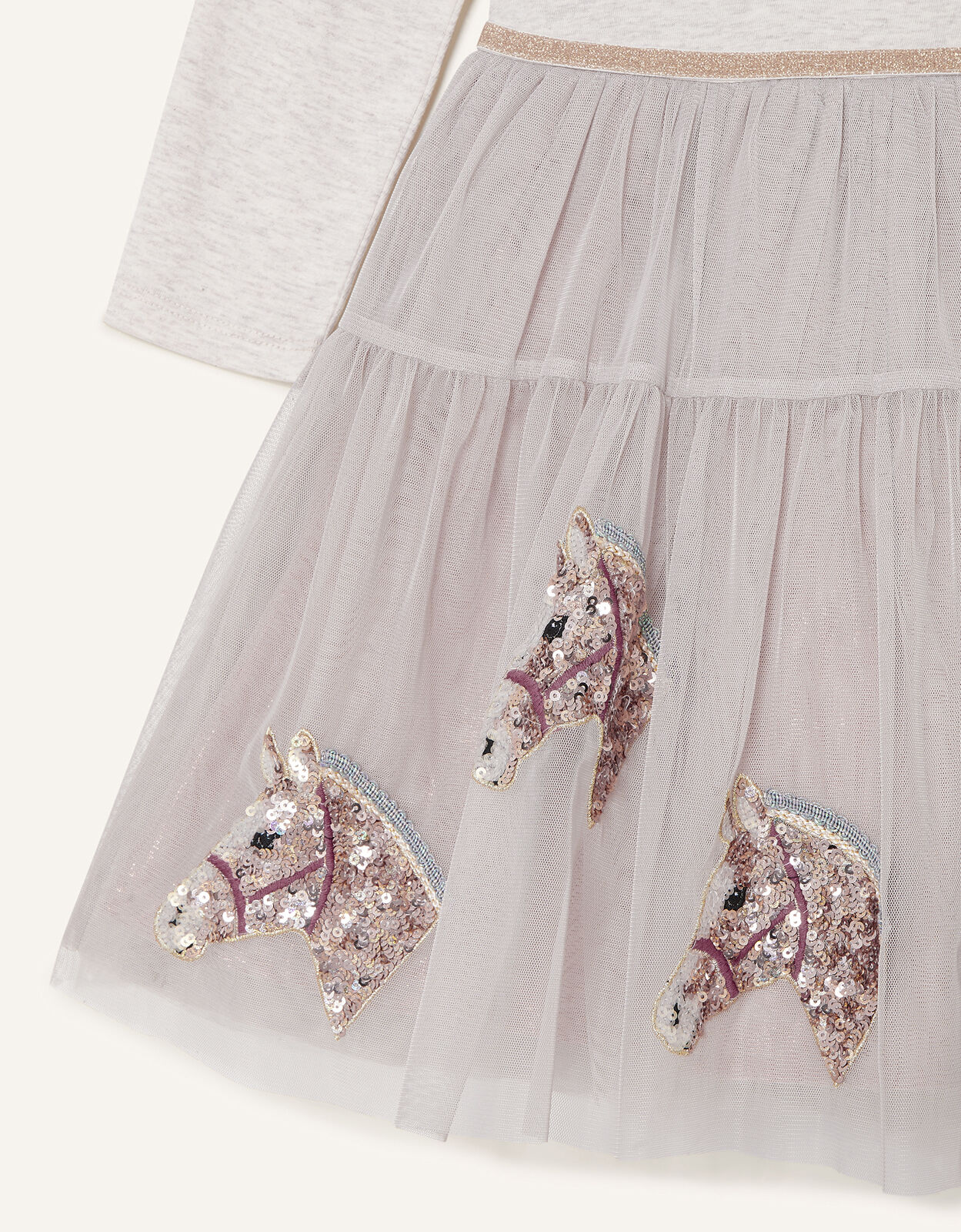 Horse Disco Dress Camel