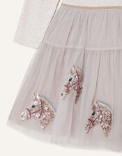 Horse Disco Dress , Camel (OATMEAL), large