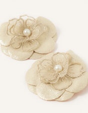 Shimmer Flower Hair Clip Twinset, , large