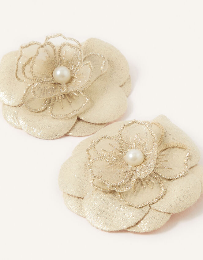 Shimmer Flower Hair Clip Twinset, , large
