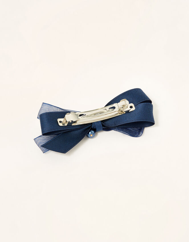 School Bow Barrette Clip, , large