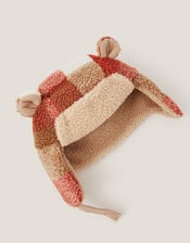 Teddy Check Print Trapper Hat, Multi (MULTI), large