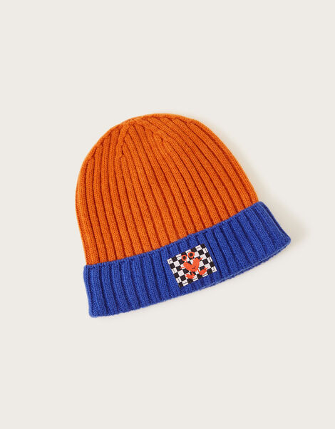 Monster Patch Beanie Hat, Blue (BLUE), large
