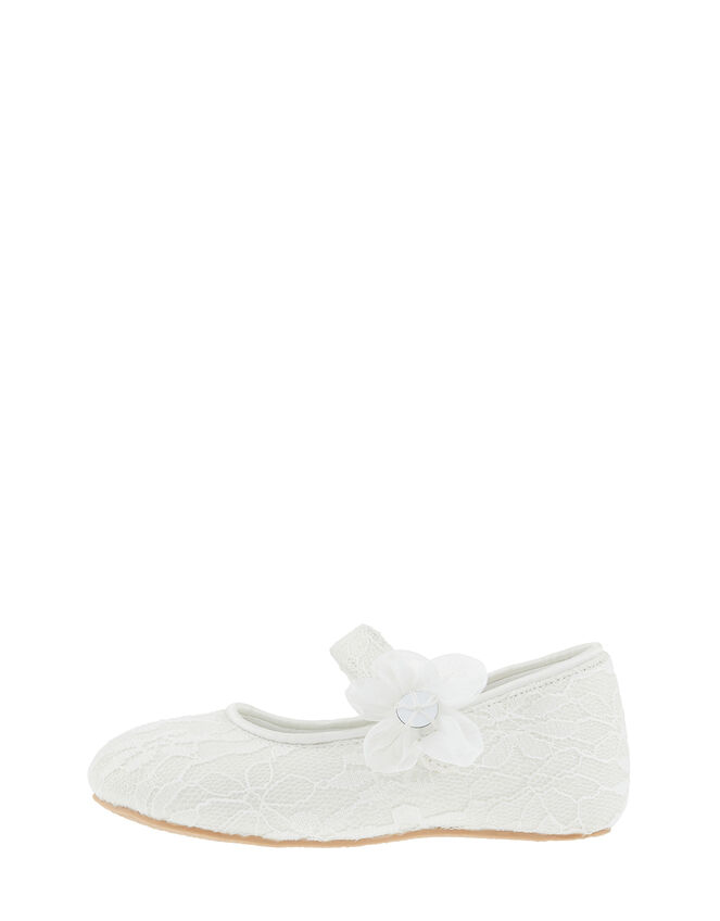 Baby Tiana Lace Corsage Walker Shoes, Ivory (IVORY), large
