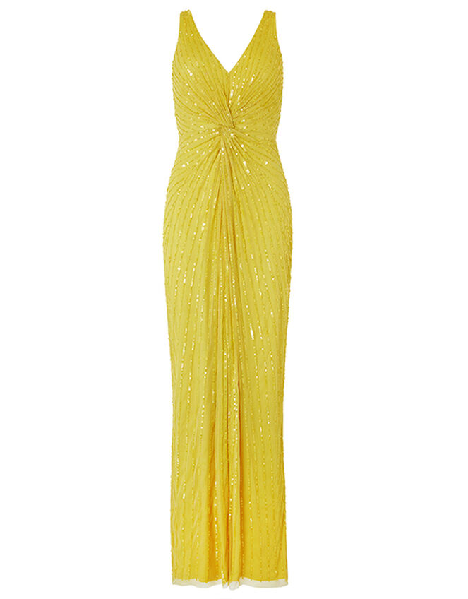 Kate Sequin Slim Maxi Dress, Yellow (YELLOW), large