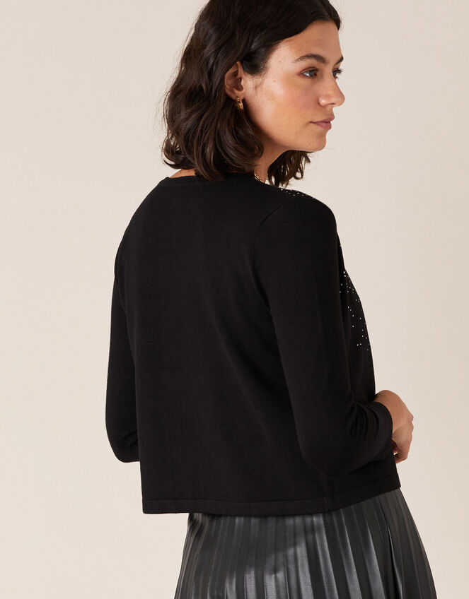 Hotfix Gem Shrug with Sustainable Viscose, Black (BLACK), large