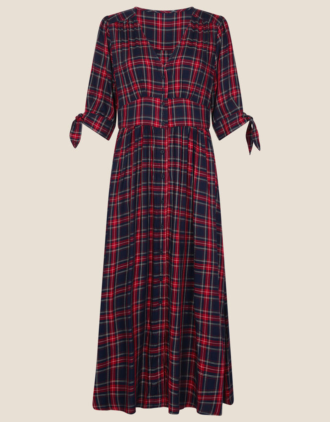 Molly Check Midi Dress, Blue (NAVY), large