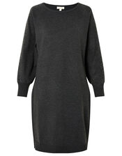 Metallic Gem Sleeve Dolman Dress, Grey (CHARCOAL), large