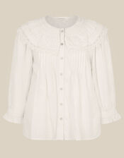 Auren Lace Collar Blouse, White (WHITE), large