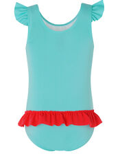 Baby Cora Flamingo Swimsuit with Recycled Polyester, Blue (TURQUOISE), large
