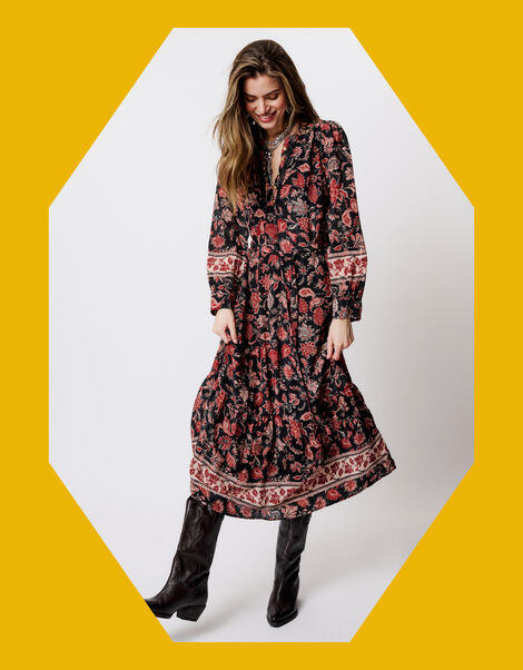 Moliin Scout Floral Print Midi Dress, Multi (MULTI), large